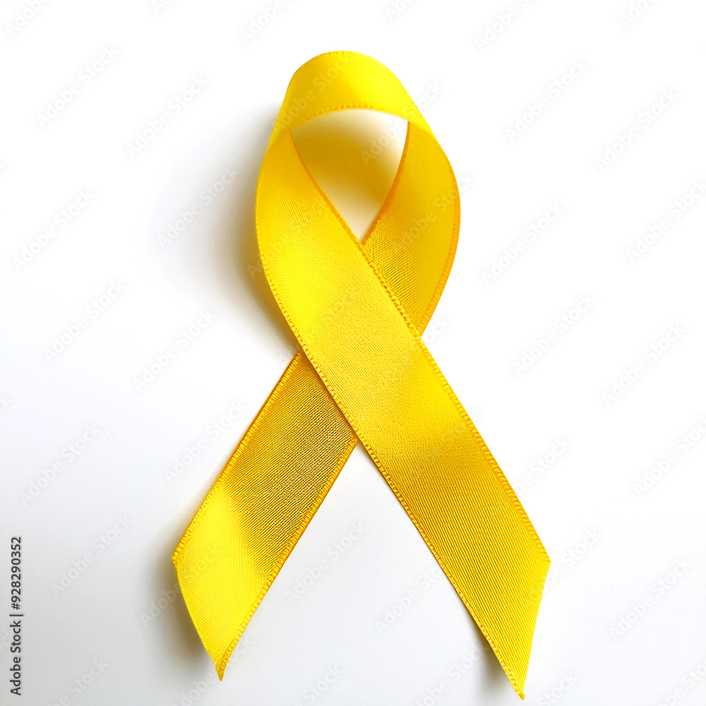 Shining Hope: The Symbolism of the Yellow Awareness Ribbon Stock Photo ...