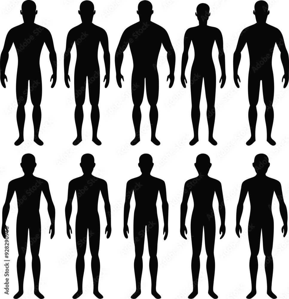 Man Body Elegant Silhouette Vector Illustrations Man Body Elegant Silhouette Vector Illustrations