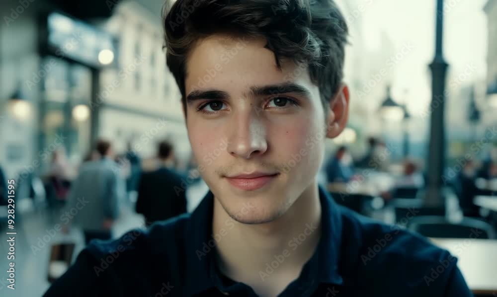 Portrait of a handsome young man on the background of the city Portrait of a handsome young man on the background of the city