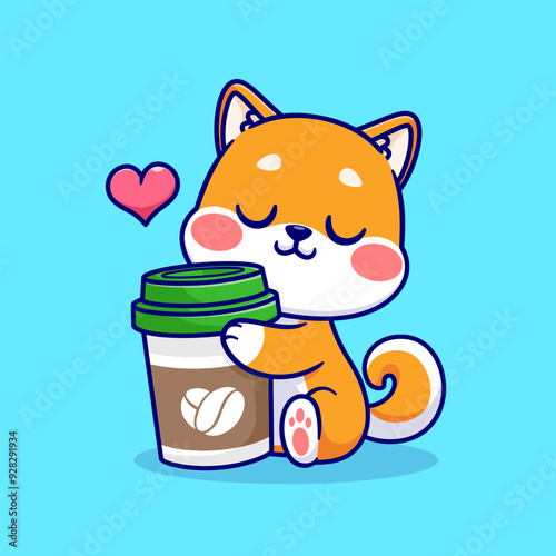 Cute Shiba Inu Dog Hug Coffee Cup Cartoon Vector Icon
Illustration. Animal Drink Icon Concept Isolated Premium
Vector. Flat Cartoon Style
