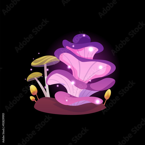 Poisonous glowing luminescent toadstools.