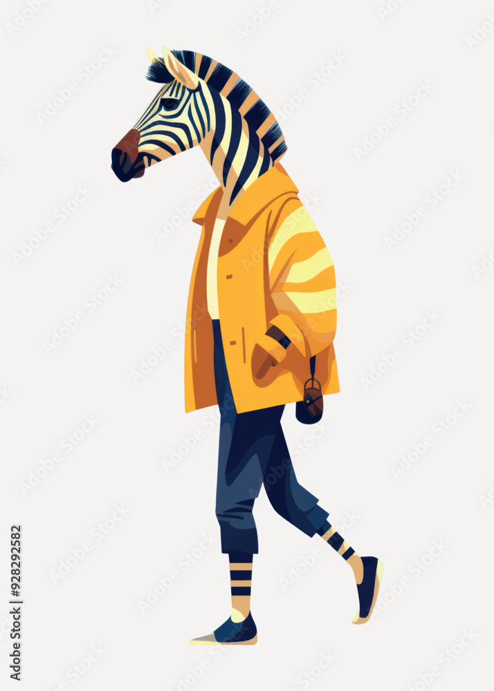 Fototapeta premium Stylish zebra in urban attire