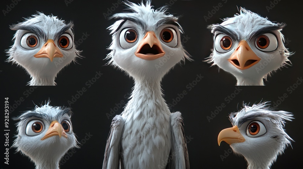 A collection of expressive animated bird characters showcasing various emotions. A collection of expressive animated bird characters showcasing various emotions.