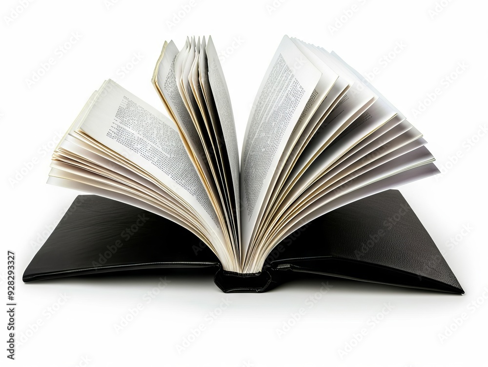 An open book on a white background An open book on a white background