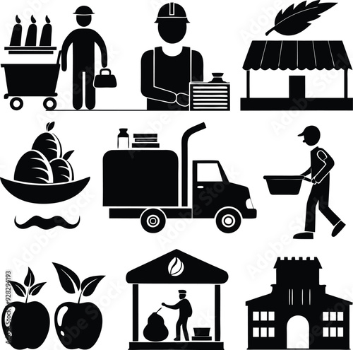 Hawker Versatile Black Silhouette Vector Series
