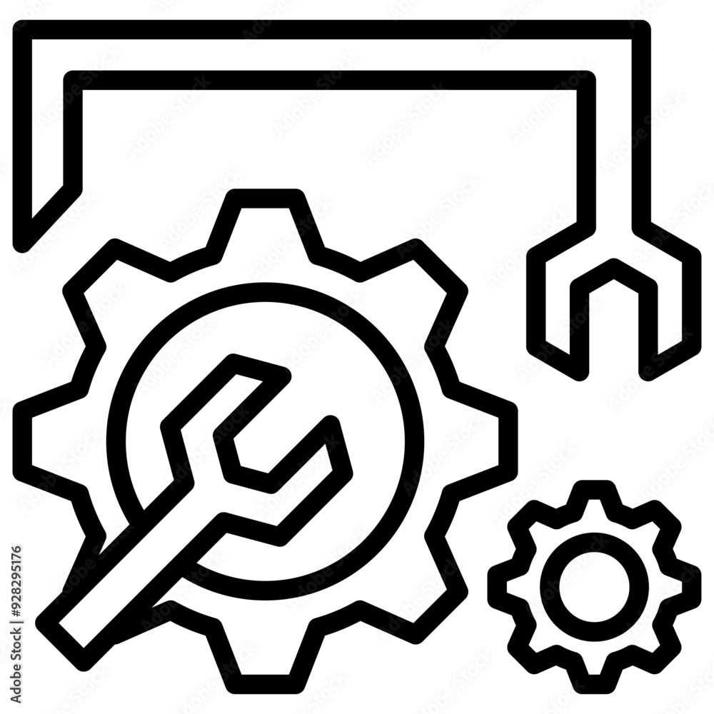 industrial management outline icon industrial management outline icon
