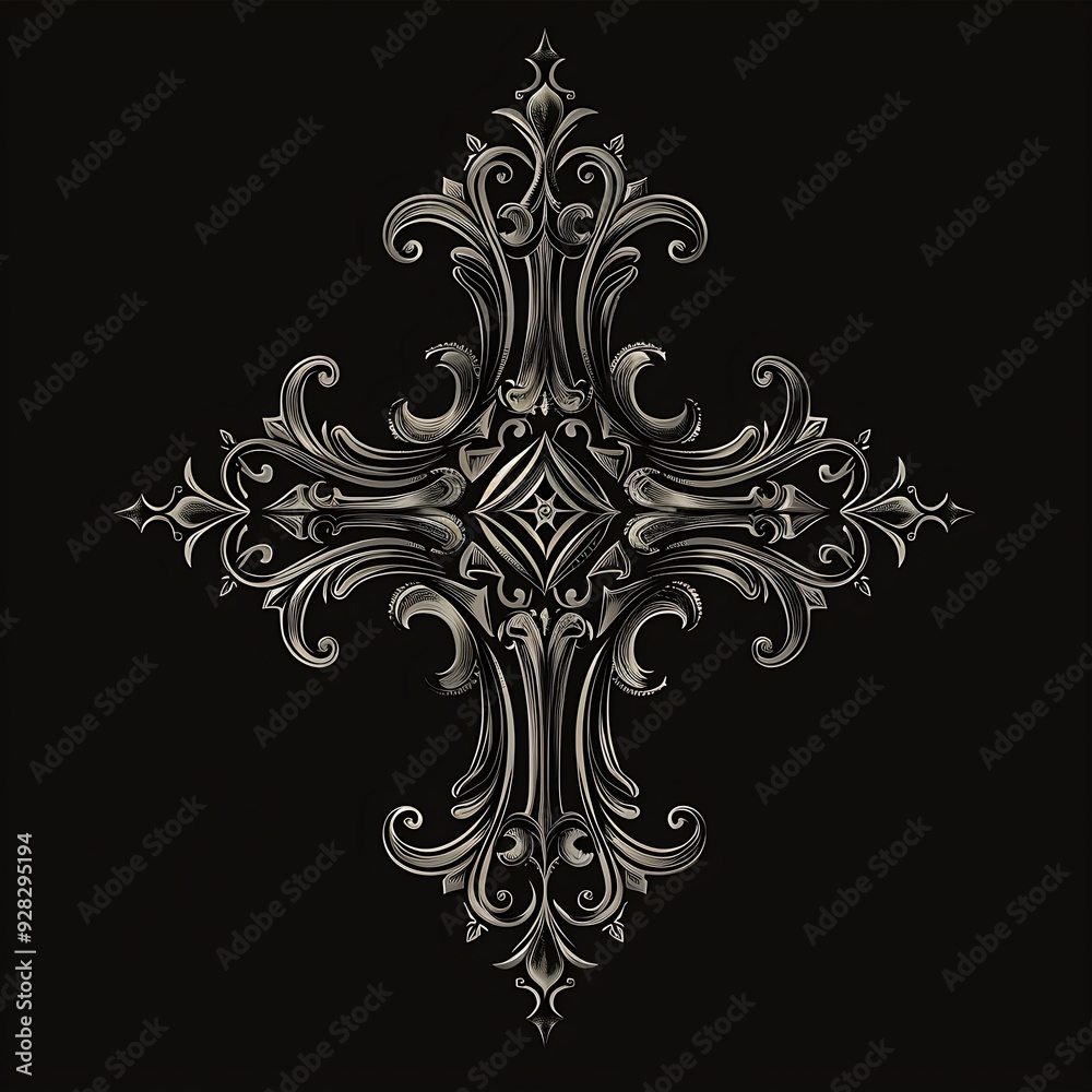 illustration of gothic cross illustration of gothic cross