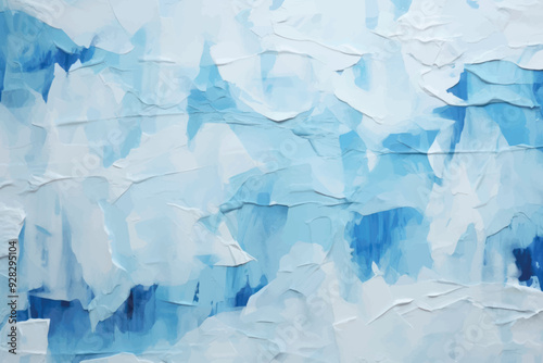 Abstract icy blue textured painting