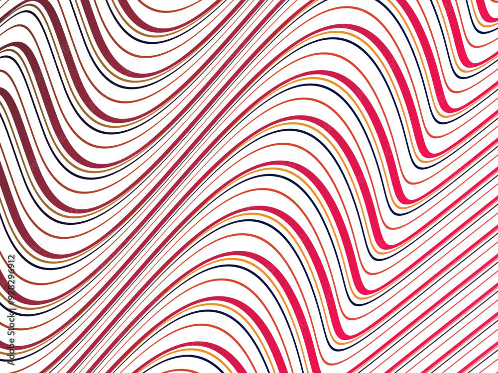 Abstract shining gardien wave lines on white background. Dynamic wave pattern. Modern flowing wavy lines. Futuristic technology concept. Suitable for posters, covers, brochures, flyers, websites, etc.