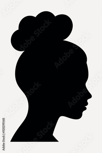 Elegant female silhouette profile view