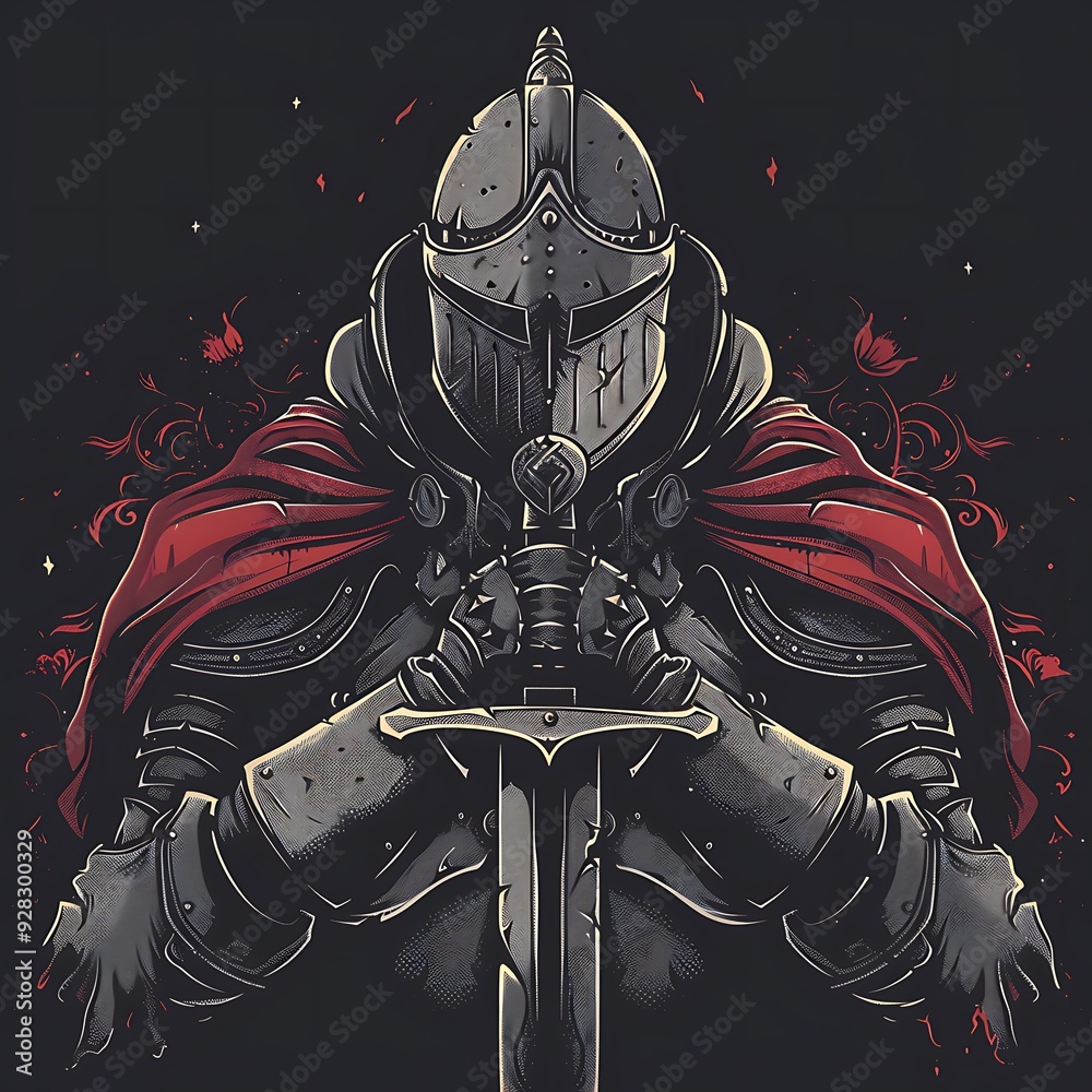 illustration of gothic knight illustration of gothic knight