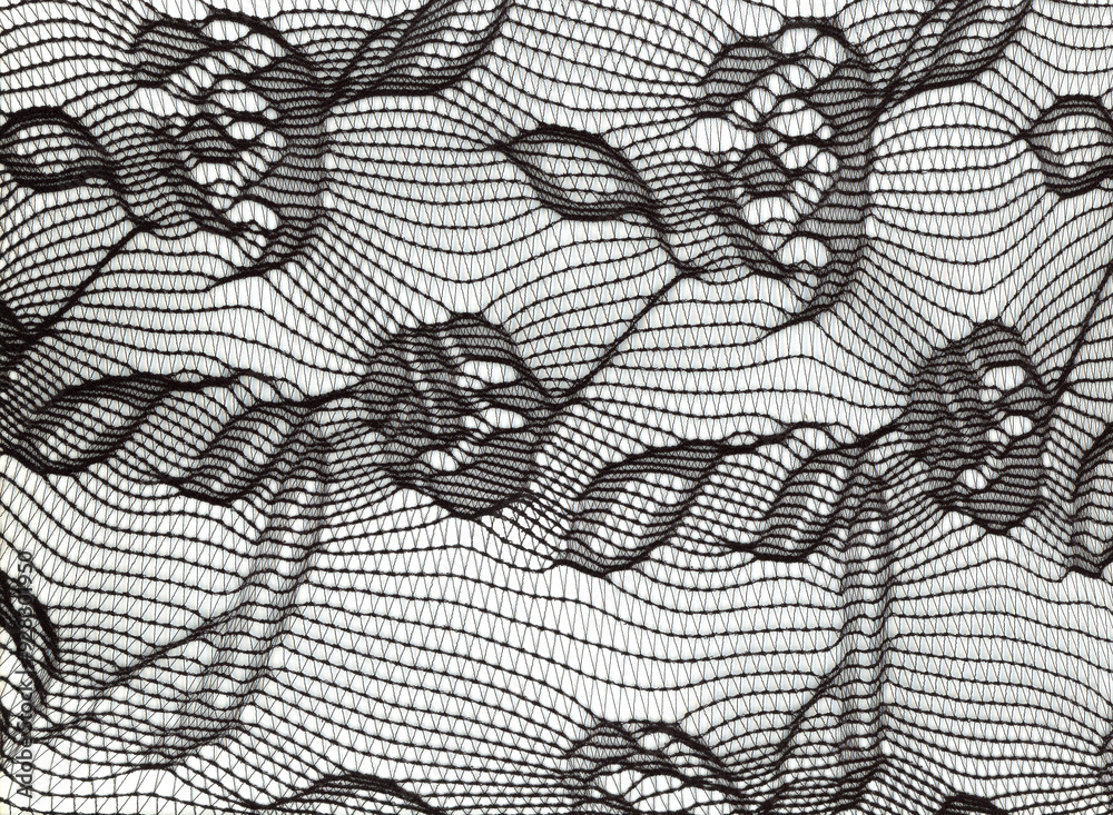 Naklejka premium Black nylon flower pattern elasticated micro mesh fabric texture background