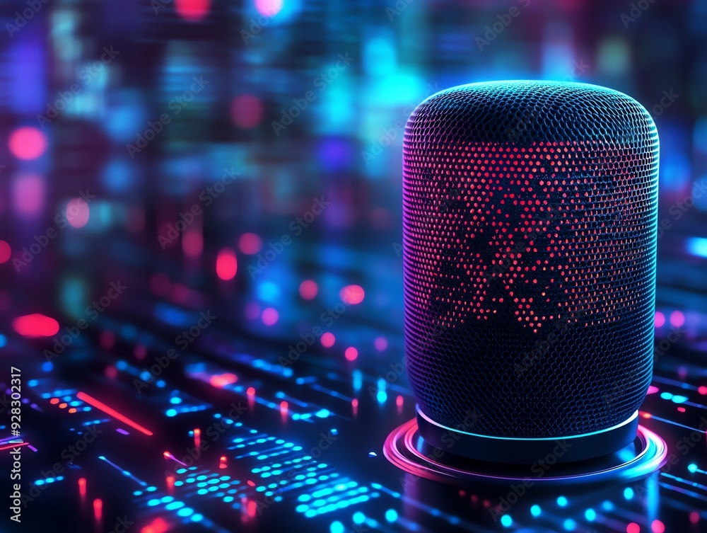Smart Speaker with Neon Lights.