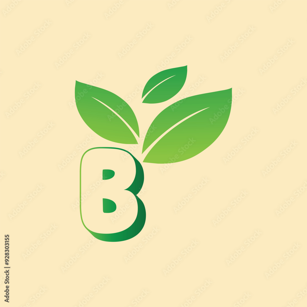 Abstract Nature Leaves and Plants With Alphabet and Numbers Logo Design For Social Media. Abstract Nature Leaves and Plants With Alphabet and Numbers Logo Design For Social Media.