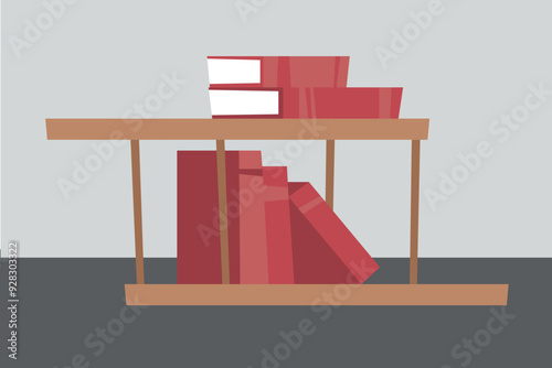 The books are on the rack.