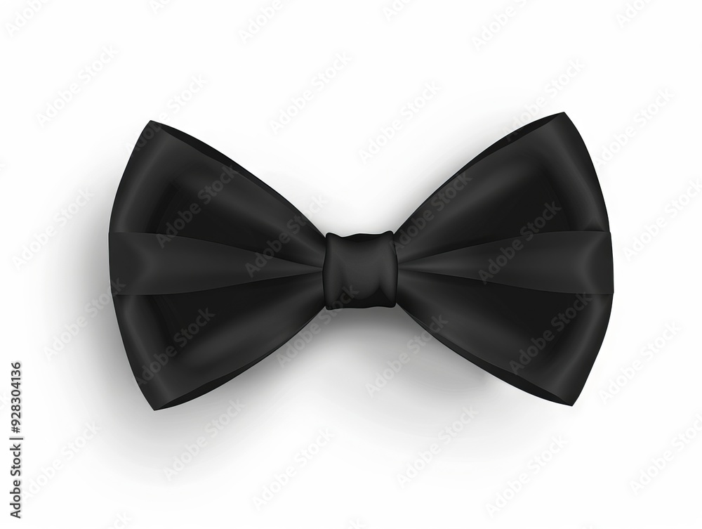 A black bow tie on a white background A black bow tie on a white background