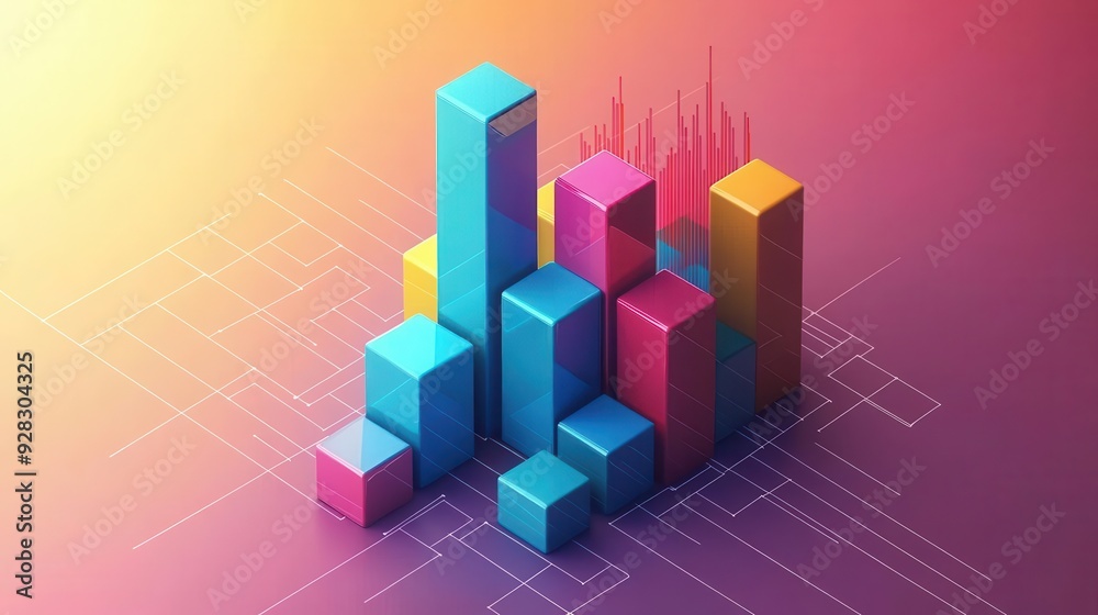 Investment portfolio growth, ascending bar chart Investment portfolio growth, ascending bar chart