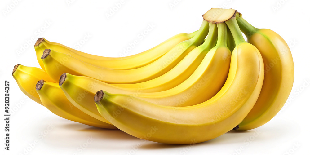 Fresh Banana Set Isolated on White Background Fresh Banana Set Isolated on White Background