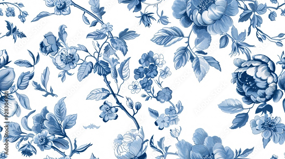 This exquisite seamless design showcases delicate blooms and enchanting motifs, meticulously created for a refined aesthetic.