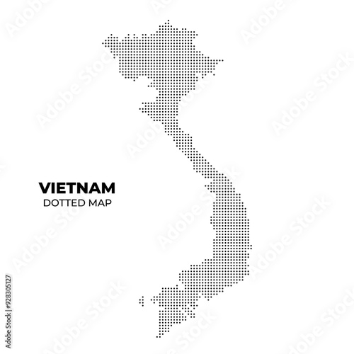 map of Vietnam with dotted style