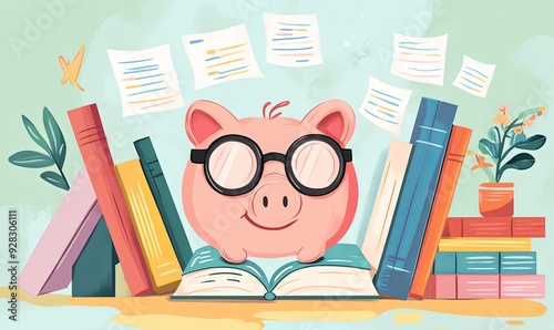 Piggy Bank Reading Books