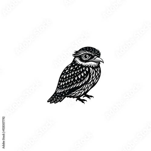 tawny-frogmouth bird  silhouette vector photo