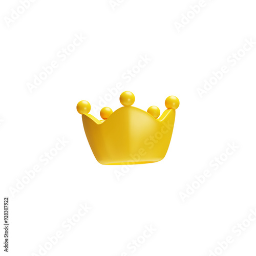 3D golden crown vector icon, winner award, medieval luxury premium and royal majesty symbol, rating status sign, trophy