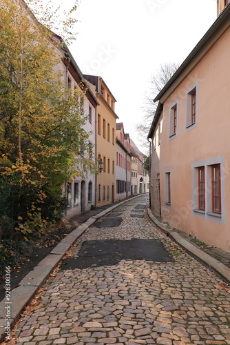 Blick in die Altstadt von Freiberg in Sachsen