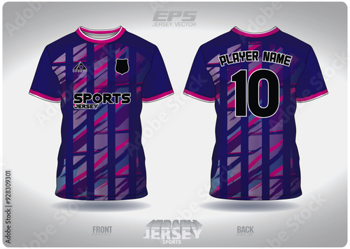 EPS jersey sports shirt vector.purple gradient painted pattern design, illustration, textile background for round neck sports t-shirt, football jersey shirt