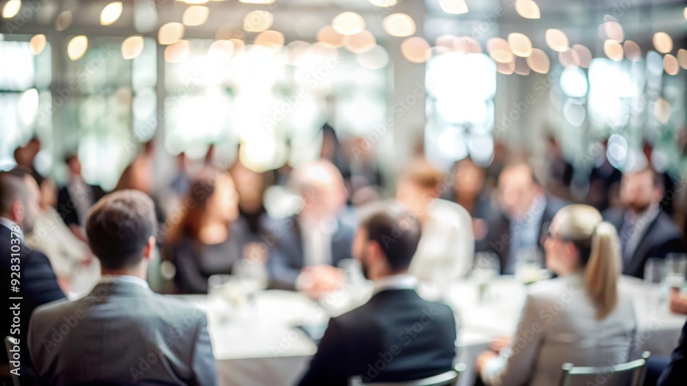 Obraz premium Unfocused Professional Gathering - Out-of-focus background showcasing a professional gathering. 