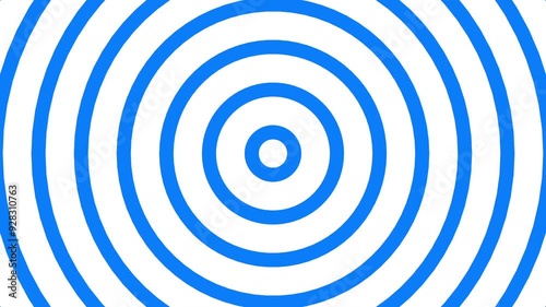 White and Blue Trippy Graphic Radio Waves Circle Loop Background.
