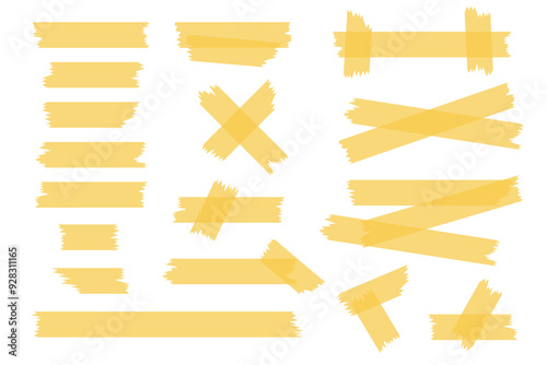 set of various shapes of transparent adhesive tape