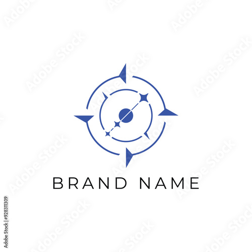 Celestial astronomic compass Logo Concept