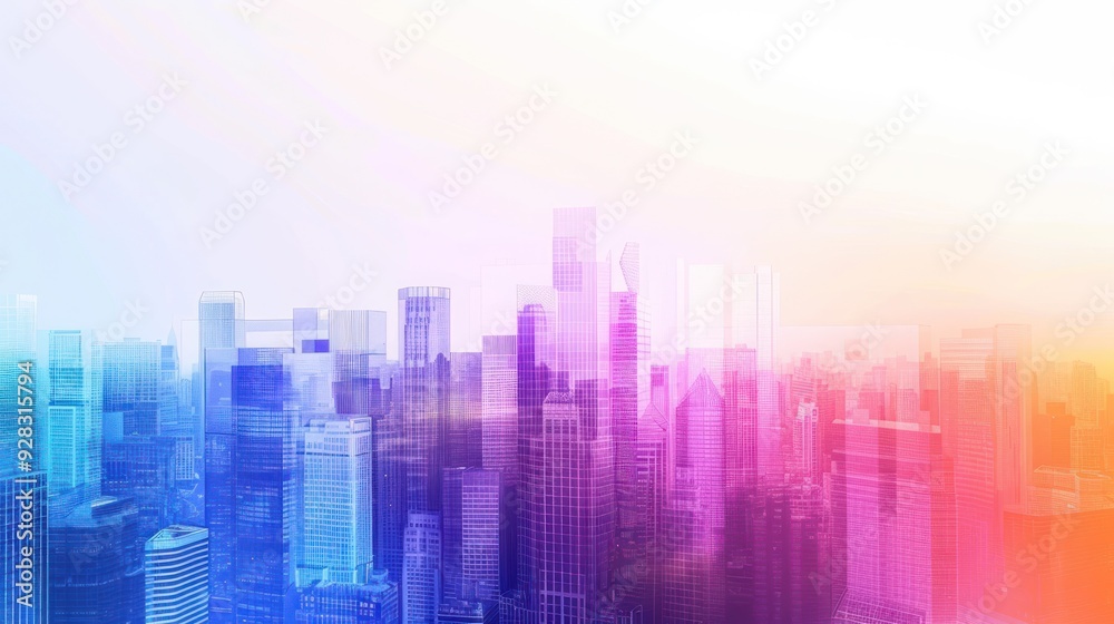 Cityscape with Vibrant Gradient Cityscape with Vibrant Gradient