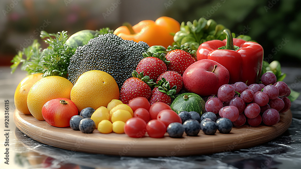 October World Food Day with 3D cartoon animation of fruits, vegetables, and meals, isolated background.