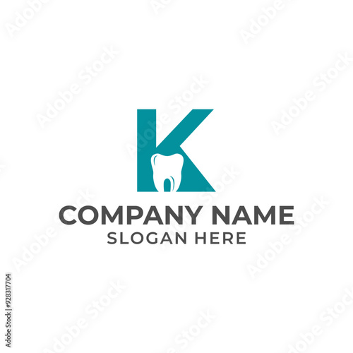 Letter K logo dental. K dental logo template