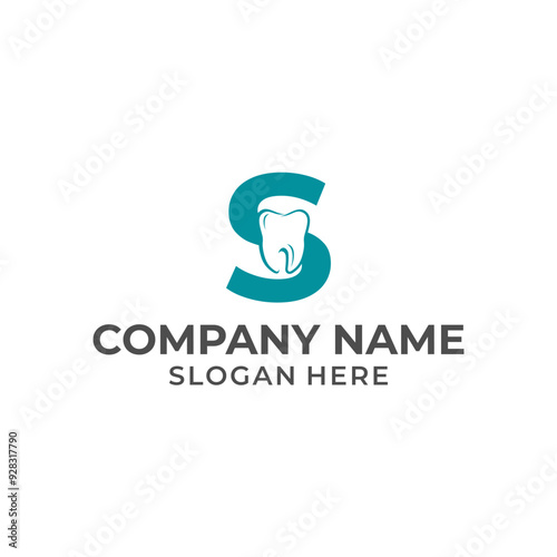 Letter S logo dental. S dental logo template