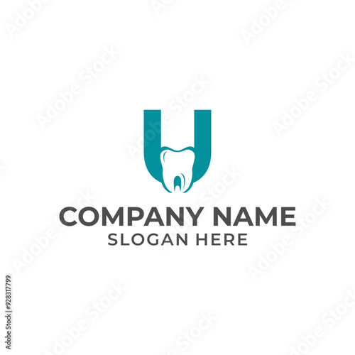 Letter U logo dental. U dental logo template
