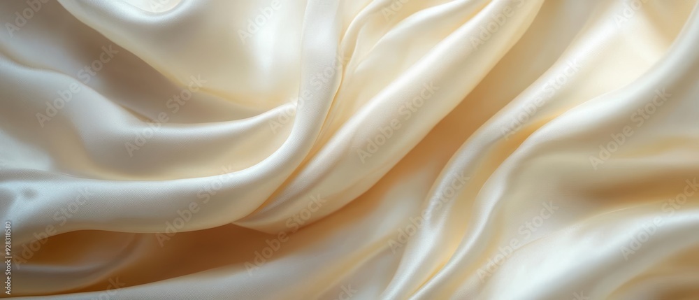 Obraz premium Creamy satin fabric with smooth, flowing texture.