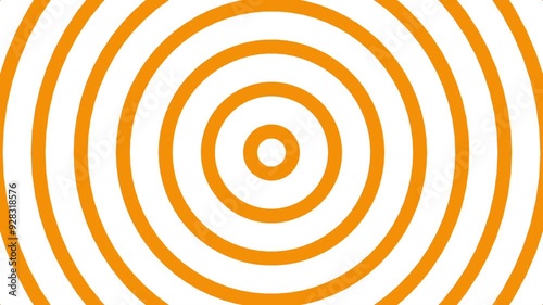 White and Orange Trippy Graphic Radio Waves Circle Loop Background
