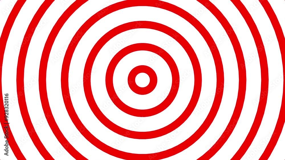 White and Red Trippy Graphic Radio Waves Circle Loop Background White and Red Trippy Graphic Radio Waves Circle Loop Background