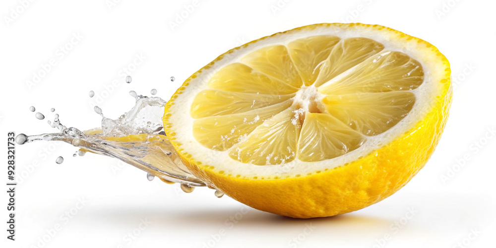 Falling Lemon Slice Isolated on White Background Falling Lemon Slice Isolated on White Background
