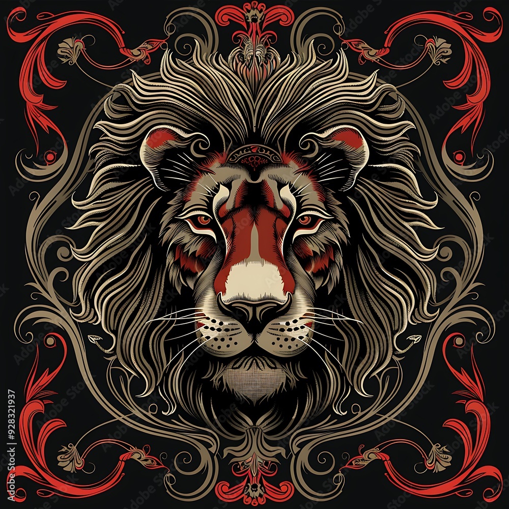 Obraz premium illustration of majestic lion