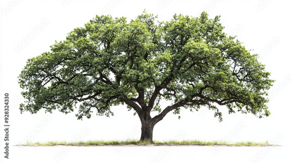 A high-resolution image of a rare cork oak (quercus suber) sapling, isolated on a white background A high-resolution image of a rare cork oak (quercus suber) sapling, isolated on a white background
