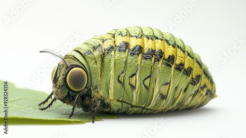 A high-resolution image of a rare madagascan moon moth (argema mittrei) cocoon, isolated on a white background photo