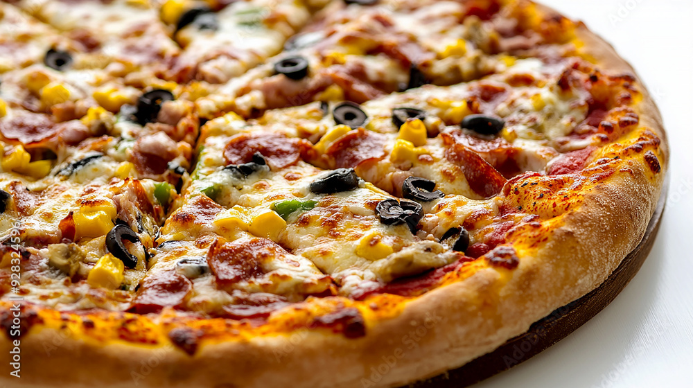 pizza slice with a crisp crust, melted cheese, and various toppings like pepperoni and vegetables pizza slice with a crisp crust, melted cheese, and various toppings like pepperoni and vegetables