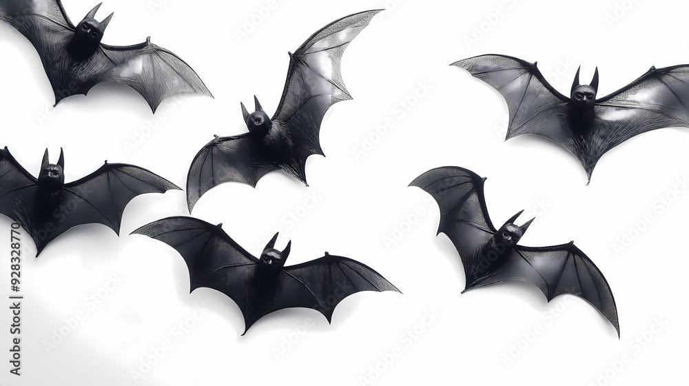 Fototapeta premium Halloween Bats Decoration on White Background