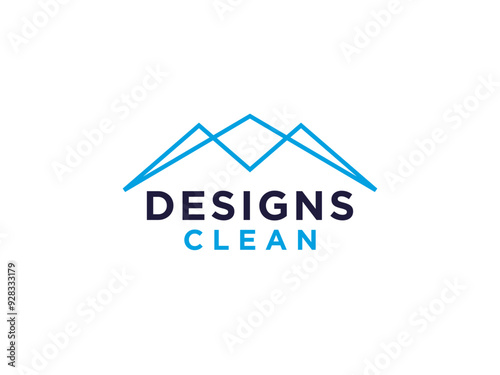 Abstract Mountain Logo. Geometric Shape Mount Symbol Linear Style isolated on White Background.