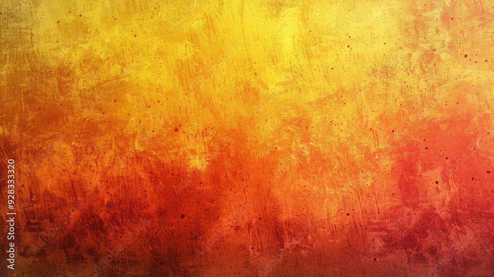 Obraz premium Abstract warm yellow to tangerine gradient grunge background, rough grunge texture backdrop