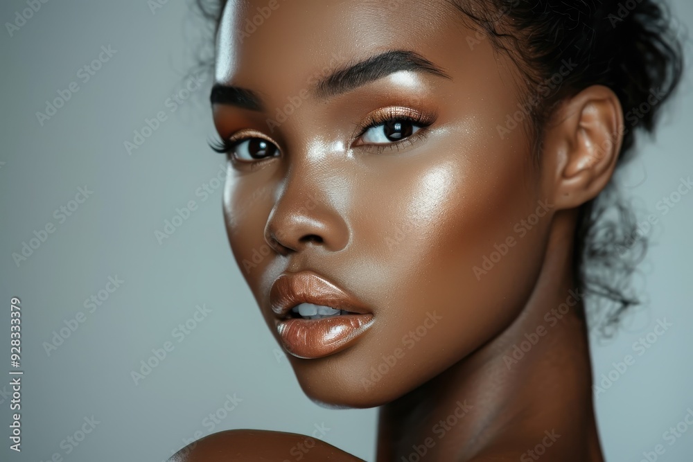 Attractive young lady with arrows radiant tan skin glistening lip gloss Beauty and allure Attractive young lady with arrows radiant tan skin glistening lip gloss Beauty and allure